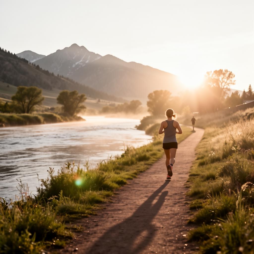 Morning light on the Clark Fork River, Missoula Montana